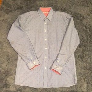 Boys Isaac Mixrahi Dress Shirt Pattern Cuffs XL 18/20 VEUC